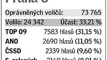 Pětice volebních uskupení, která v daném místě získala největší podporu v eurovolbách.