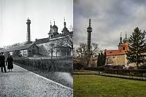 Pražský Petřín v roce 1934 a 2021.