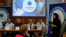 Tisková konference o vzácném onemocnění způsobujícím selhání orgánů a předčasný porod u rodiček v Gynekologicko-porodnické klinice VFN U Apolináře v Praze.