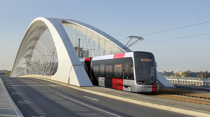 Nová tramvaj pro Prahu, kterou připravuje Škoda Transportation. Prvních dvacet má výrobce dodat v prosinci 2025.