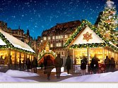 Centrum metropole ozdobí přírodní prvky s živými stromky, bílé střechy prodejních domků navodí zimní atmosféru. Vánoční smrk ozdobí dekorace ve tvaru perníčků a dřevěných luceren.