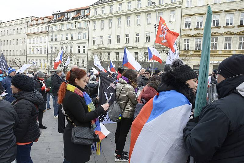 Z demonstrace na Václavské náměstí 30. ledna 2022.