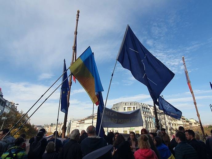 Demonstrace na Václavském náměstí 28. října 2022