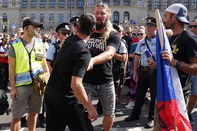 Z demonstrace s názvem Česká republika na 1. místě na Václavském náměstí v Praze.