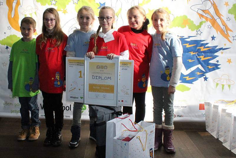 Slavnostní vyhlášení vítězů 18. ročníku projektu Dětský čin roku na Staroměstské radnici.