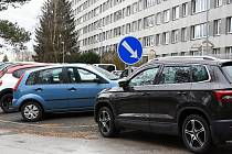 Parkování na krčském sídlišti v Praze 4