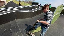 Nově otevřený skatepark v Obvodově ulici v Kroměříži.