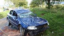 Havárie osobního auta u obce Troubky-Zdislavice