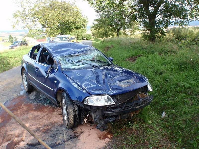 Havárie osobního auta u obce Troubky-Zdislavice