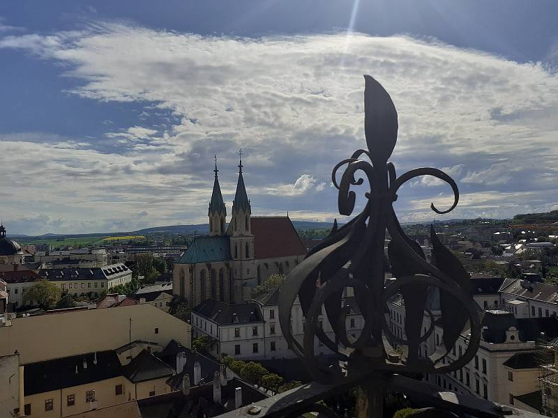 Výhled na Kroměříž z věže Arcibiskupského zámku