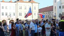 Demonstrace za nezávislou justici a proti vládě Andreje Babiše v Kroměříži, 11. června 2019.