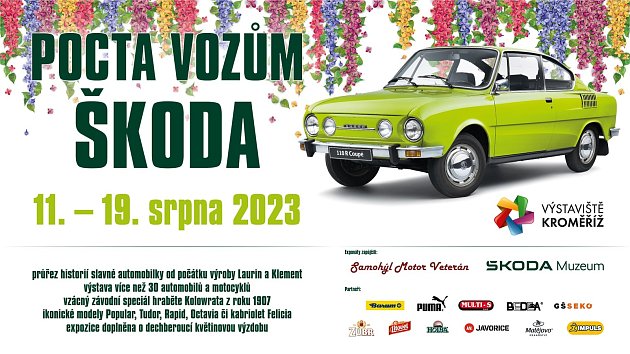 Pocta vozům Škoda na Výstavišti Kroměříž.