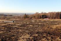 Ve Slavkově pod Hostýnem hořela v sobotu 12. února louka o rozloze dvou fotbalových hřišť. Na místě zasahovalo šest jednotek hasičů.