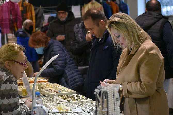 Šperkařský festival a rukodělné trhy v areálu kroměřížského výstaviště. 29. ledna 2022.