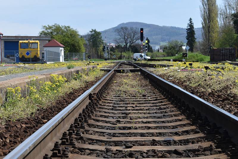 Holešovské vlakové nádraží, květen 2021.