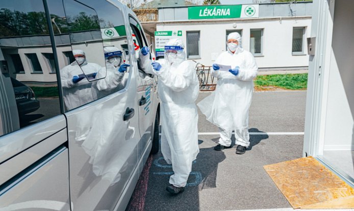Testování na koronavirus v Kroměříži