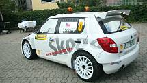 Prezentace prototypu Škody Fabie S2000 ve Zlíně. Vůz bude na Barum rally Zlín startovat co by předjezdec. Pilotovat jej bude Jan Kopecký.