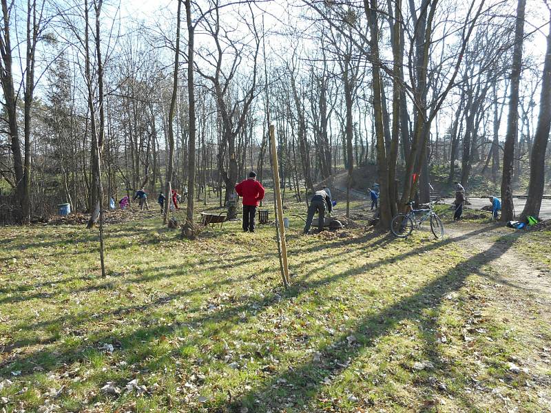 Na čtyři desítky brigádníků se v Holešově připojily k akci Ukliďme Česko: projekt tam organizovalo už popáté volnočasové středisko TyMy se spolkem Proud v Americkém parku.