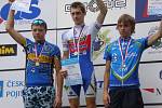 KADETI. Zleva: Ondřej Tkadlec ( Cyklo MXM Hulín), Tomáš Paprstka (Kolín) a Petr Holzar.