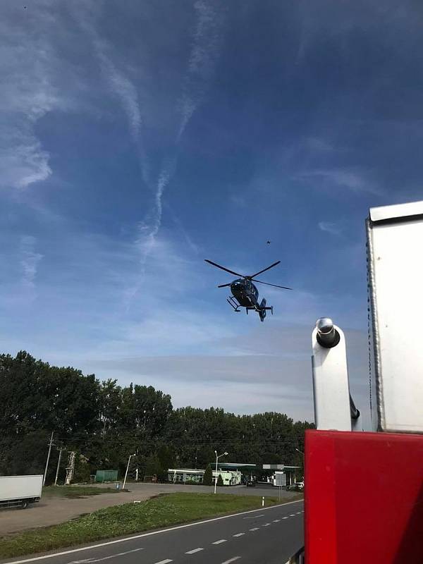 Tragická nehoda ve Střílkách - záchranářský vrtulník