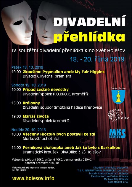 Program divadelní přehlídky v Holešově.