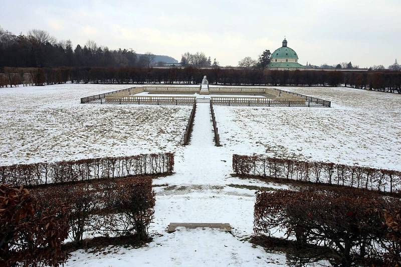 Kroměřížská Květná zahrada v zimě