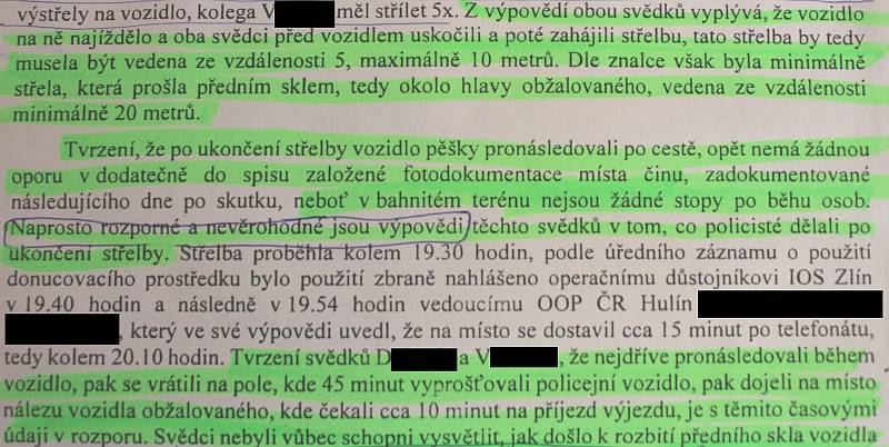 Výňatek z odůvodnění rozsudku Okresního soudu v Kroměříži, který zprostil Jaroslava Odstrčila obžaloby ze zločinu násilí proti úřední osobě.