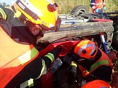Záchranáři zasahují v úterý 18. července 2023 po šesté hodině ráno u vážné dopravní nehody na dálnici D1 u Hulína.