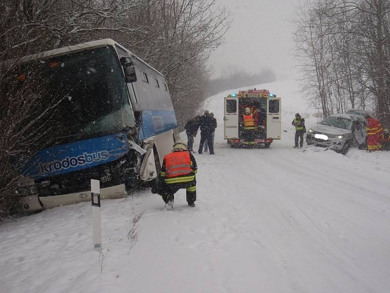 Dopravní nehoda u Kvasic na Kroměřížsku.