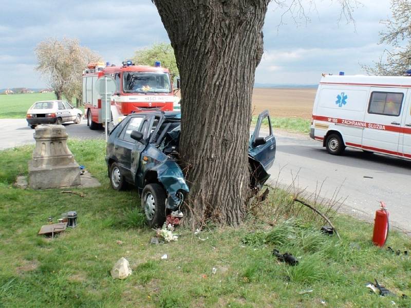 Čelní náraz do vzrostlého stromu padesátiletý řidič auta Škoda Felicia nepřežil. K nehodě došlo 9. dubna krátce po půl jedné odpoledne.