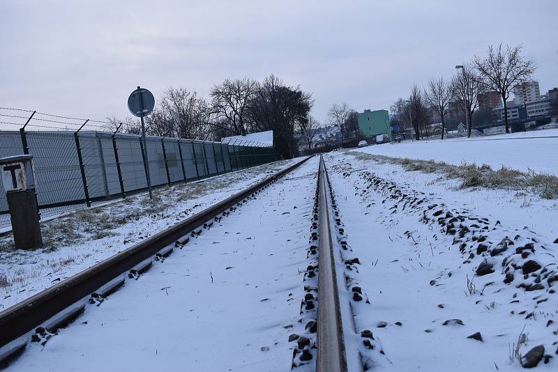 Ledovka a čerstvý sníh v Kroměříži, 8. 2. 2021