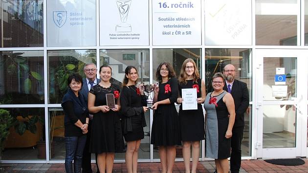 Vítězný tým z Tauferovy střední odborné školy veterinární v Kroměříži.