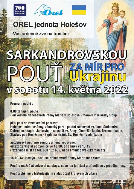Sarkandrovská pouť 2022 se uskuteční v sobotu 14. května.