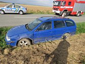 Opilá řidička skončila v příkopě u obce Horní Lapač.