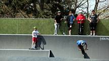 Nově otevřený skatepark v Obvodově ulici v Kroměříži.