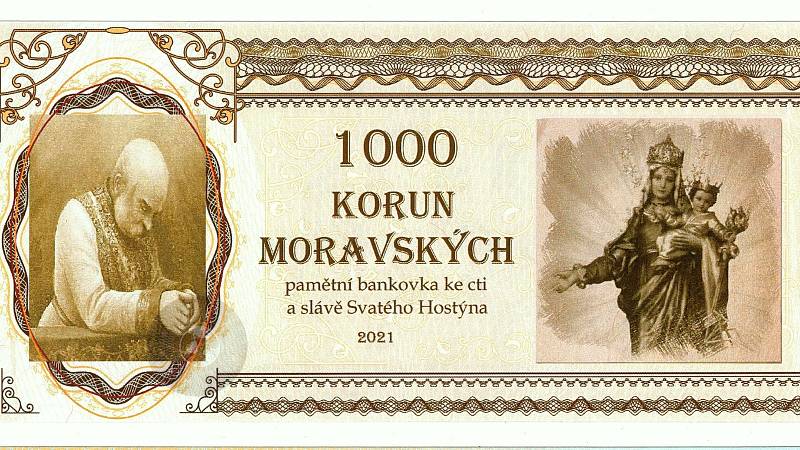 Bankovka s vyobrazením sv. Hostýna.