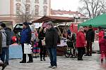 Vánoční farmářské trhy na Hanáckém náměstí v Kroměříži.