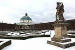Květná zahrada v Kroměříži pod sněhem - leden 2020