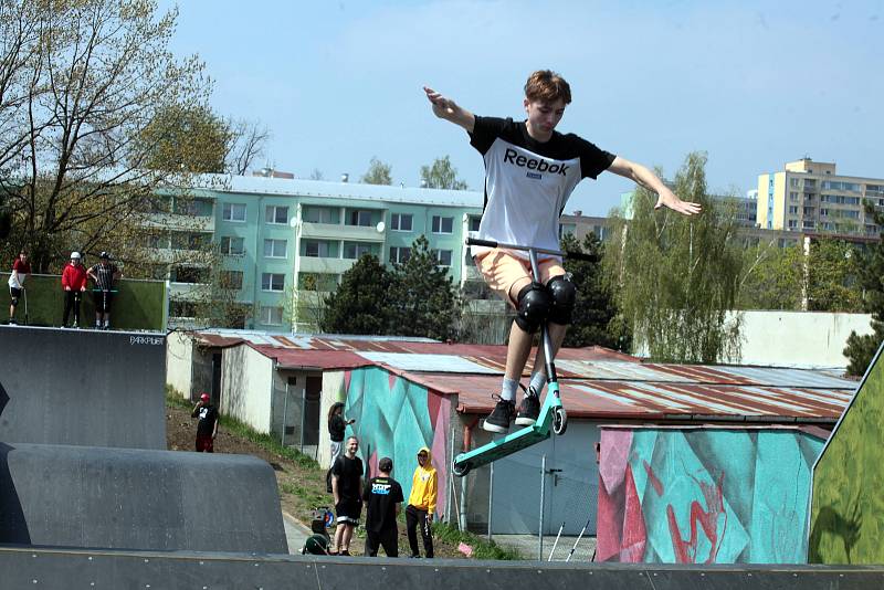 Nově otevřený skatepark v Obvodově ulici v Kroměříži.