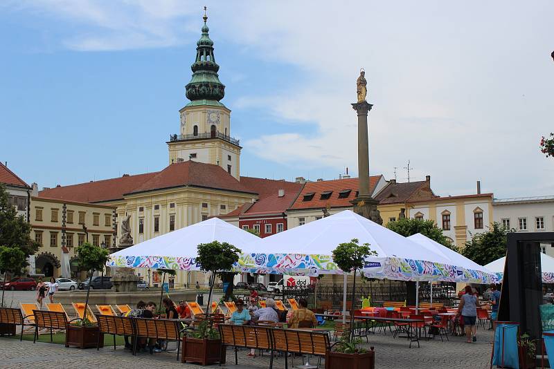 Relaxační zóna na Velkém náměstí v Kroměříži