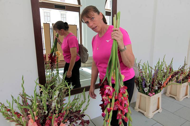 Mezinárodní výstava gladiol v holešovském zámku.