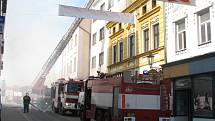 K požáru došlo v kotelně jednoho domu na Velkém náměstí v Kroměříži.