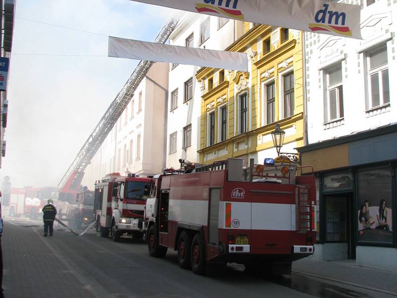 K požáru došlo v kotelně jednoho domu na Velkém náměstí v Kroměříži.