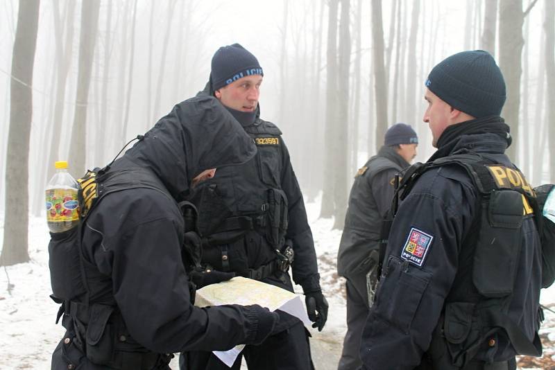 Cvičná policejní pátrací akce se uskutečnila 6. února v Hostýnských vrších.