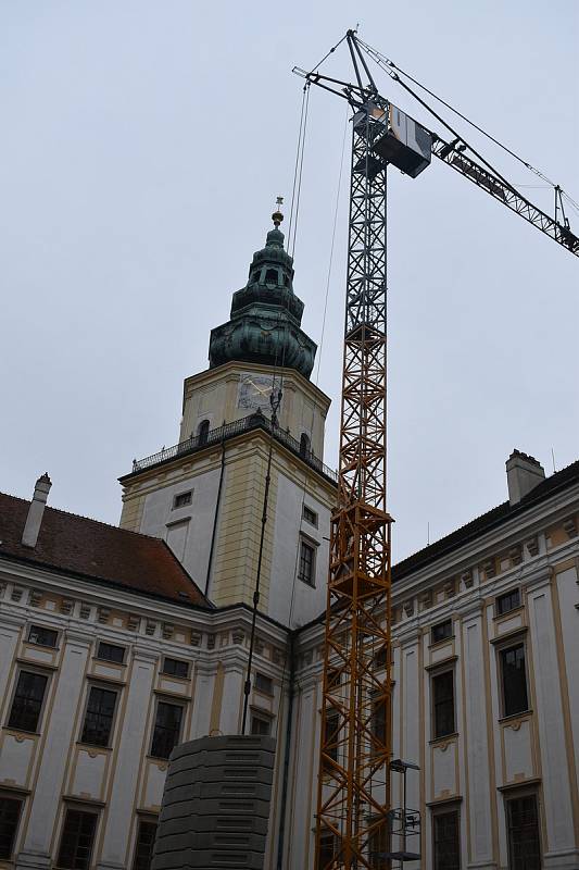 Opravy Arcibiskupského zámku v Kroměříži.