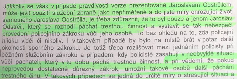 Výňatek z usnesení krajského státního zástupce z června roku 2019, kterým byla zamítnuta stížnost Jaroslava Odstržila.