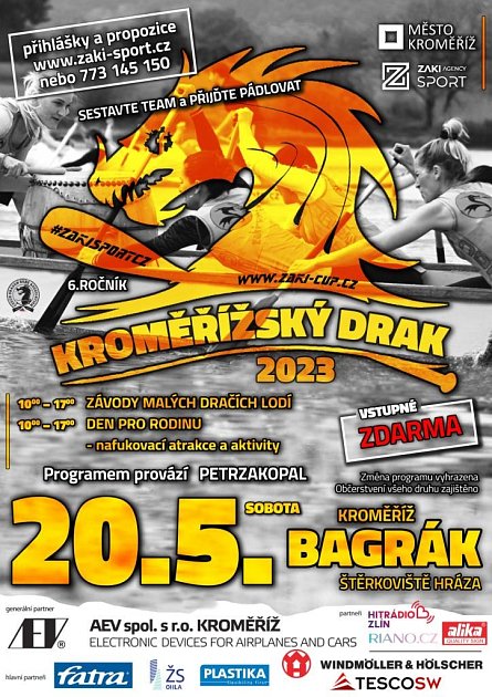 6.ročník dračích lodí na Bágráku - Kroměřížský drak 2023
