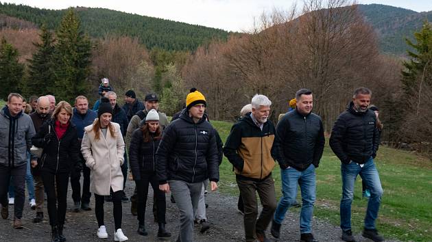 Prezident Petr Pavel na Pustevnách, duben 2024.