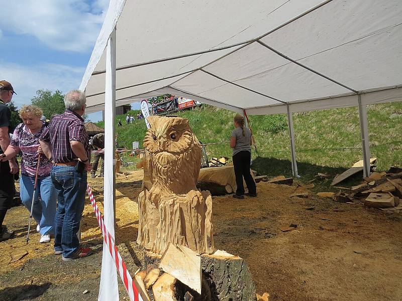 Mistři motorových pil a dalšího nářadí v sobotu 28. května předvedli, že k vytvoření hezké sochy stačí necelá hodina. Jejich umění při 2. ročníku akce Dřevěné Pustevny sledovaly stovky lidí.  