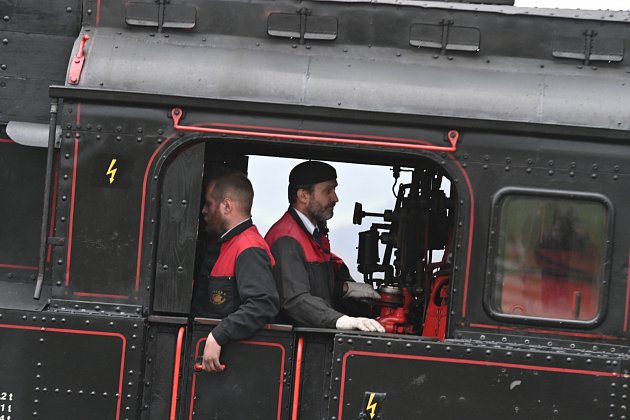Parní lokomotiva 423.041 přijela v pátek 23. dubna z Valašského Meziříčí do Frenštátu pod Radhoštěm.